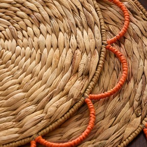 Napperon en jacinthe d'eau tissé à la main tapis de Table naturel rond tapis de salle à manger écologique pour Table à manger cuisine et décoration de la maison - Product Image 5