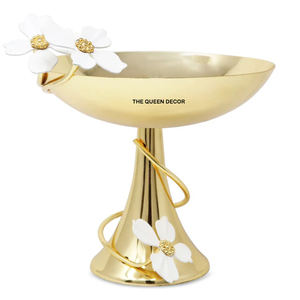 Modern Gold Aluminium Handmade Metal Handicraft Decorative Chocolate Bowl Home Decor Living Dining Room Table Spring - Product Image 4