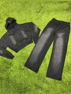 Conjunto Deportivo Vintage Personalizado con Cremallera, Sudadera con Capucha y Pantalones Deportivos de Pierna Recta y Corte Acampanado para Hombre - Product Image 3