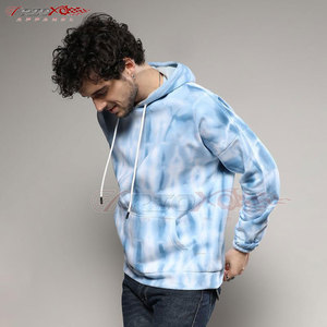 Sweat à capuche pour homme style décontracté Basics avec motif tie-dye unique et capuche à cordon de serrage Sweat à capuche aspect teint à la main pour homme - Product Image 5