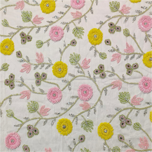 Nouveau concepteur fait à la main perlé tissu écologique Net Tricot non-tissé respirant brodé fête robes de mariée filles - Product Image 4