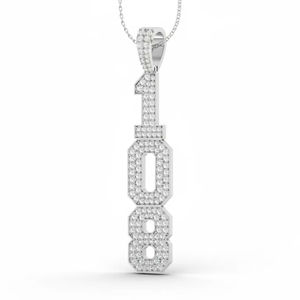 จี้หมายเลขเสื้อแข่ง 108 สไตล์ฮิปฮอป ประดับเพชรแท้ ดีไซน์โดดเด่น สร้างสรรค์ด้วยทองคำ สำหรับแฟชั่นคนเมือง - Product Image 1