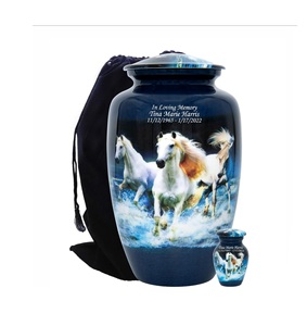 Horse Cremation <b>Urn</b> with Velvet Bag and Custom Engraving Horsing Funeral <b>Urn</b> (<b>Large</b>) - Product Image 1