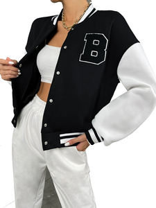 Chaqueta de béisbol de manga regular para mujer de calidad superior personalizada College Varsity Letterman ODM lana/viscosa ecológica a prueba de viento - Product Image 2