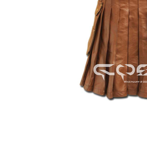 COSH KILTS Kilt de cuero marrón Premium hecho a mano con bolsillos utilitarios y diseño duradero para un estilo atemporal - Product Image 3