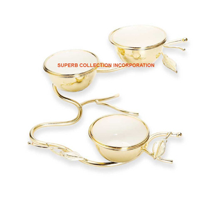 Tazón para servir de diseño atractivo Tazón para servir frutas de metal blanco y dorado de gran calidad para utensilios de cocina - Product Image 6