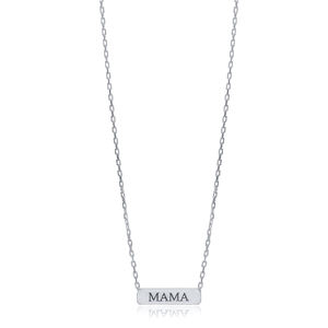 Mama Plain Charm Rectangle Collier en argent sterling 925 turc fait à la main en gros pendentif en argent sterling 925 - Product Image 5
