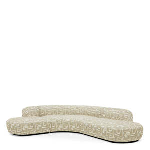 Juego de Sofás Seccionales Gris Claro Bjrn L Davenport de Alta Calidad, en Cuero Genuino y Tela, para Sala de Estar en Casa o Apartamento - Product Image 1