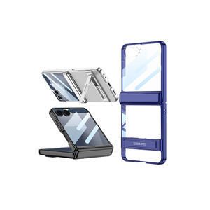 เคสพรีเมียมสีเงินสำหรับ Galaxy Z Flip 7 ดีไซน์ใส พร้อมขาตั้ง Zore Lego ป้องกันกล้อง ผลิตจากยางซิลิโคนโปร่งแสง - Product Image 3