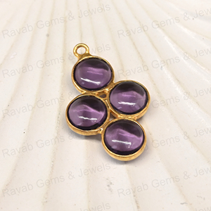 8mm Multi-Amethyst Healing Crystal Birthstone Handmade 925 Sterling <b>Silver</b> Bezel Set 18k Gold Rhodium Plated <b>Heart</b>-Shaped Gift - Product Image 2