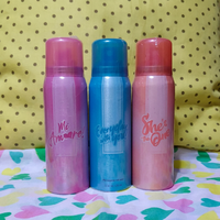 Desodorantes en aerosol, perfumes corporales, body splash, body mist disponibles.