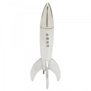 Sculpture de fusée en argent élégante, art futuriste, décoration de table, accent unique pour les intérieurs modernes, vente en gros en provenance d'Inde - Product Image 1