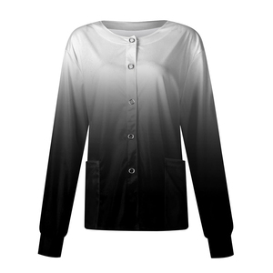 Veste de travail médicale à manches longues KATBROS INDUSTRY pour femmes, couleur unie, tissu sergé, matière Spandex/Polyester, uniforme médical de maintien au chaud - Product Image 1