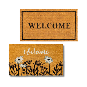 Alfombras de bienvenida para interiores de fibra de coco de Vietnam con alfombrilla de entrada hecha a mano de PVC para zapatos, sala de estar y pasillo - Product Image 1