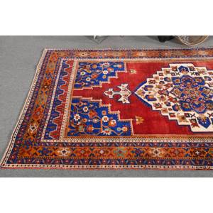 Alfombra Kilim clásica roja y azul de 5,2x10,9 pies, alfombras rectangulares turcas de área grande de lana, respaldo de látex de 10mm de espesor para sala de pasillo - Product Image 2