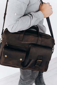 OEM Customizable Retro Genuine Leather Messenger Satchel Durable Portable <b>Laptop</b> Case Business Handbag Sling Vintage Style - Product Image 4