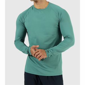 2025 camisa de protección contra sarpullidos de compresión con logotipo personalizado para adultos tela de poliéster de alta calidad mangas largas de moda por encargo - Product Image 1