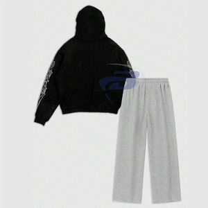 Survêtements pour hommes, sweat à capuche imprimé pour l'hiver, pantalon de jogging, ensemble de survêtement streetwear léger, coupe-vent, respirant - Product Image 2