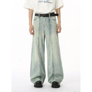 Jeans en denim décontractés pour hommes, coupe classique, confortables, respirants, tissu doux, durables, pour un usage quotidien, fabrication en gros - Product Image 2