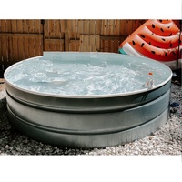 Bañera Ovalada Independiente de Acero Inoxidable Galvanizado para Adultos, Diseño Moderno Ecológico, con Reposabrazos y Drenaje Automático