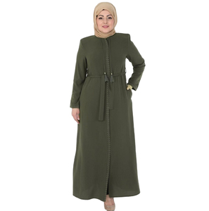 Abaya musulmane de style kaftan, grande taille, légère, prix abordable, unie, noire, pour mariage, borka, décontractée, simple - Product Image 3