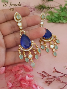 Fashionable Elegant Brass Women's <b>Earrings</b> Zircon Stone Engagement Anniversary Wedding Party Trendy Silver Plated Jewelry Set - Product Image 3
