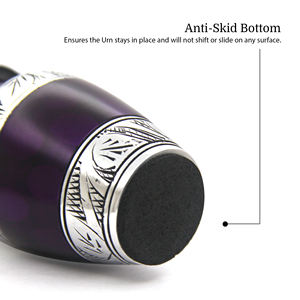 <b>Small</b> Purple Handmade Modern Design Metal Matte Finish Memorial Keepsake Urn Customizable Capacity Custom Colors Tabletop <b>Vase</b> - Product Image 3
