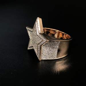 Superbe bague en or rose SI Clarity Diamonds Trendy Star-Shaped Face pour les fêtes et les anniversaires Fine Rings Product - Product Image 2