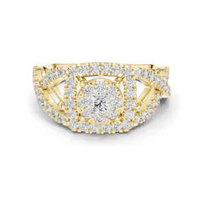 Bague halo en diamant de laboratoire 0,864 CT pour femmes, clarté VVS-VS EF, or 18 carats, 14 carats, 10 carats et argent 925, or rose, or jaune, or blanc - Product Image 2