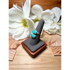 Navajo Handmade <b>Adjustable</b> Statement <b>Ring</b> Kingman Turquoise & Sterling Silver Gemstone for Everyday Wear Fine Jewelry - Product Image 3