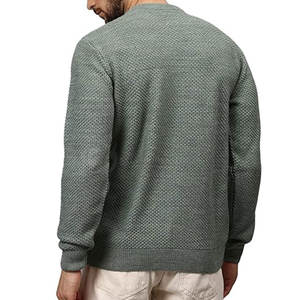 Pulls d'hiver légers et respirants en coton/laine pour hommes grandes tailles 2023, logo personnalisé, faible MOQ, anti-rétrécissement, prix compétitif - Product Image 3