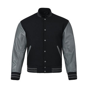 Veste universitaire personnalisée de qualité supérieure pour hommes avec col montant en laine et cuir Letterman hiver Service OEM disponible - Product Image 2