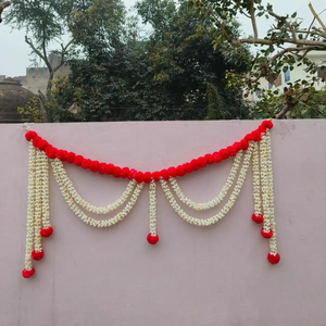 ประดิษฐ์Mogra Marigold GarlandอินเดียToranงานแต่งงานตกแต่งฉากหลังDiwali Decor Varalakshmi Poojaวันตาย Dholki - Product Image 2