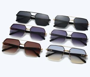 Nuevas gafas de sol cuadradas de media montura, gafas de estilo moderno y de alta gama - Product Image 6