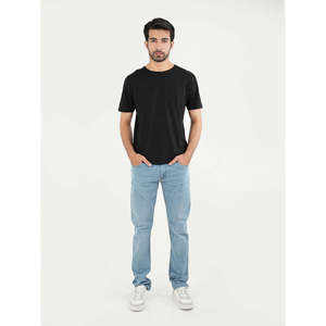 AETHWY Casual Comfy High Waist Denim <b>Pant</b> Breathable <b>Boot</b> Cut Jeans Light Wash Streetwear Style for Autumn Season Solid Print - Product Image 1