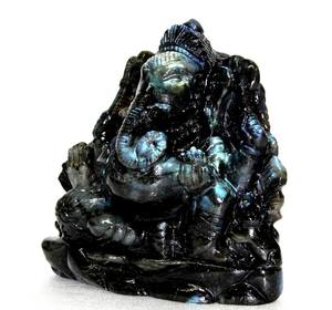 Sculpture religieuse en labradorite naturelle Ganesha sculptée à la main, figurine artisanale, art et objet de collection, pierre de guérison cristalline - Product Image 6