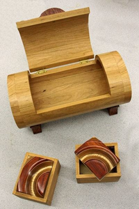 Luxury Black Walnut Wood Jewelry <b>Keepsake</b> Gift <b>Box</b> with Lock-Small Square Custom Capacity - Product Image 3