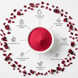 Poudre de fleur d'hibiscus biologique Glee Impex 15g/50g, qualité cosmétique, soin naturel des cheveux et de la peau, traitement à base de plantes pour une peau saine et éclatante - Product Image 4