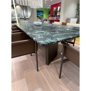 Ford Dining <b>Table</b> Verde Alpine Model Elegant Square Design Elegant Marble Solid Assembled Extendable for Home Bar Office Use - Product Image 5