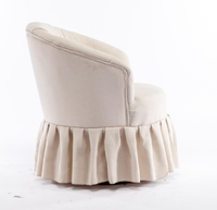 Fauteuil d'appoint rond élégant avec base à volants et rembourrage doux pour salon et chambre à coucher