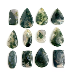 Pierre naturelle mousse agate cristal mélange forme lâche pierres précieuses Cabochon guérison cristal pierres précieuses toutes formes Cabochon - Product Image 5