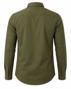Camisa de Vestir Personalizada para Hombre, sin Cuello, Tejida, Transpirable, de Verano, Verde Oliva, Manga Larga, de Algodón, con Logotipo Bordado, Tallas XL-4XL - Product Image 2