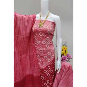 Vestido de Mujer con Diseño Bandhani en Satén Azul, Ecológico, Transpirable, Lavable, Antiarrugas, Bordado, Formal, Hasta la Rodilla, Natural - Product Image 2