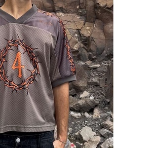 Venta al por mayor de malla personalizada de los hombres de gran tamaño Jersey de fútbol de la moda de la calle camiseta de malla para el servicio del OEM con el logotipo de la marca - Product Image 6