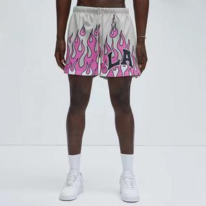 OEM fermetures éclair personnalisées Gym grande taille au-dessus du genou tissu en maille shorts pour hommes sublimation hommes shorts en maille vêtements de sport anti-rides - Product Image 1