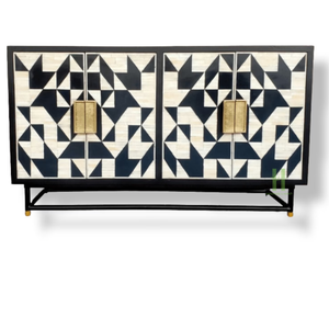 Mesa de consola con incrustaciones de nácar de Vietnam antiguo, hecho a mano aparador, buffet, 2 puertas, mesa de centro de nácar OEM - Product Image 1