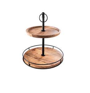 Soporte decorativo de madera de acacia multinivel para pasteles, decoraciones para mesa de postres, soporte para pasteles para cumpleaños y bodas - Product Image 5