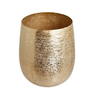 Best Sale Prices Metal Texture Flower <b>Vase</b> <b>Gold</b> Plated for Home Tabletop Decoration Oval Shape Floor Flower <b>Vases</b> - Product Image 2
