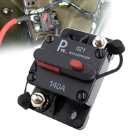 Interruptor de Circuito Automotriz PTT, Modelo T3 P004-021-0014, Tuerca de Acero Inoxidable, Impermeable, 140A, Negro, 42VDC