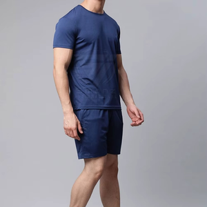 Conjuntos de Camiseta y Pantalones Cortos Deportivos Personalizados para Hombre, Cuello Redondo, Transpirables, 280GSM, Felpa Francesa, Algodón, Manga Corta, Traje Deportivo de Verano - Product Image 3